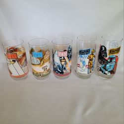 Star Wars 1980's Burger King Glasses -  The Empire Strikes Back & Return Of The Jedi - Vintage -  Mixed Set of 5