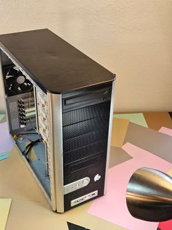 Silver and Black ATX Desktop Computer Case Chassis
