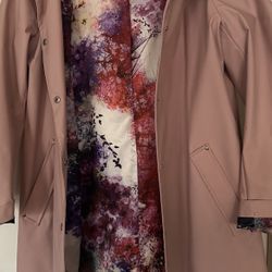 Bagatelle Collection Women's Pink Raincoat with Floral Lining