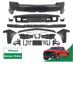 2019-2021 Chevy Silverado 1500 Front Bumper with Fog lights w/o Sensor holes