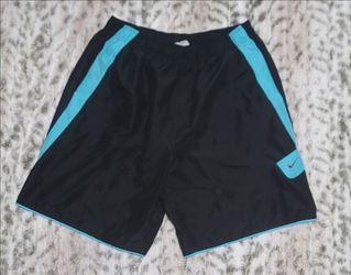 Men's Nike Black Swim Shorts with Light Blue Accents