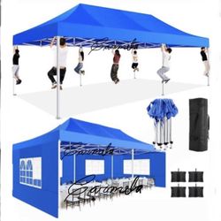 10x20 HEAVY DUTY Pop up  Canopy with sidewalls Commercial  Ten  UPF 50+ All Weather Waterproof Outdoor Wedding Party Tents Canopy Gazebo