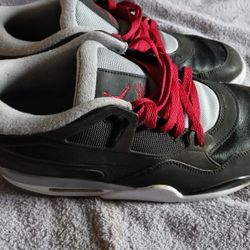 Nike Air Jordan 4 Rm Premium Black-Fire Red-Wolf Grey-White Size 10.5