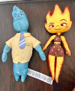 Toys-Disney Pixar Elemental Ember Lumen /Inspector Wade Ripple 13” Plush