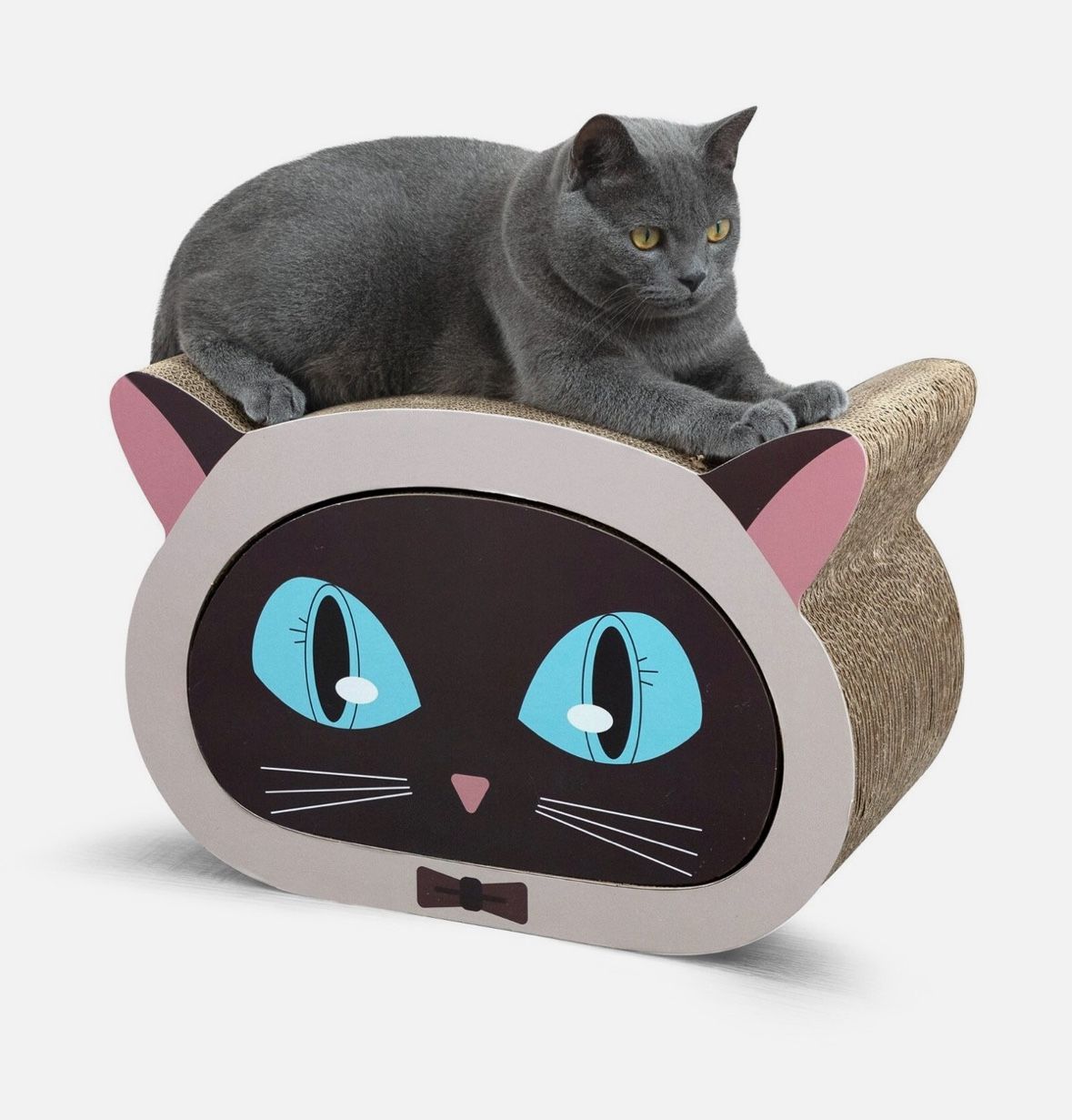 Interactive Cat Scratch Board Cat-head Scratch Post w/ Removable Middle