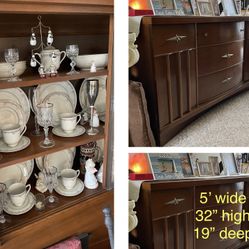 China Cabinet & Buffet with Sango Regency Collection Fine Ivory China Forever, #1026 service for 8