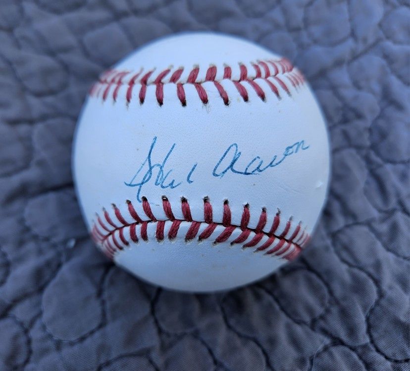 Signed Hank Aaron Baseball Atlanta Braves Auto MLB Baseball Autograph