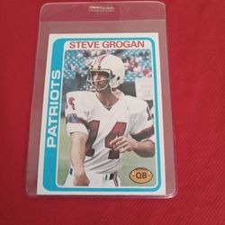 Perfect Rare Vintage Old 1978 Steve Grogan Football Card #485 - QB Patriots