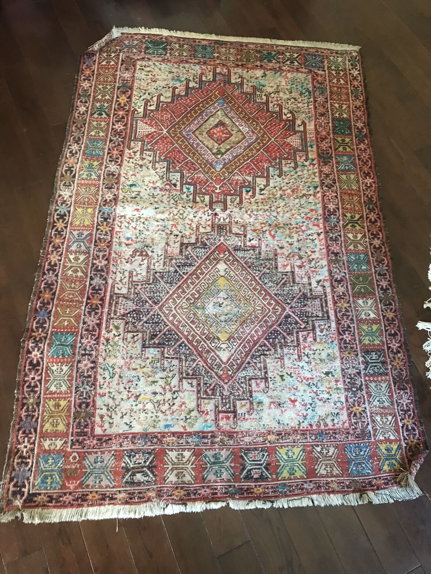 Antique caucasian kilim silk