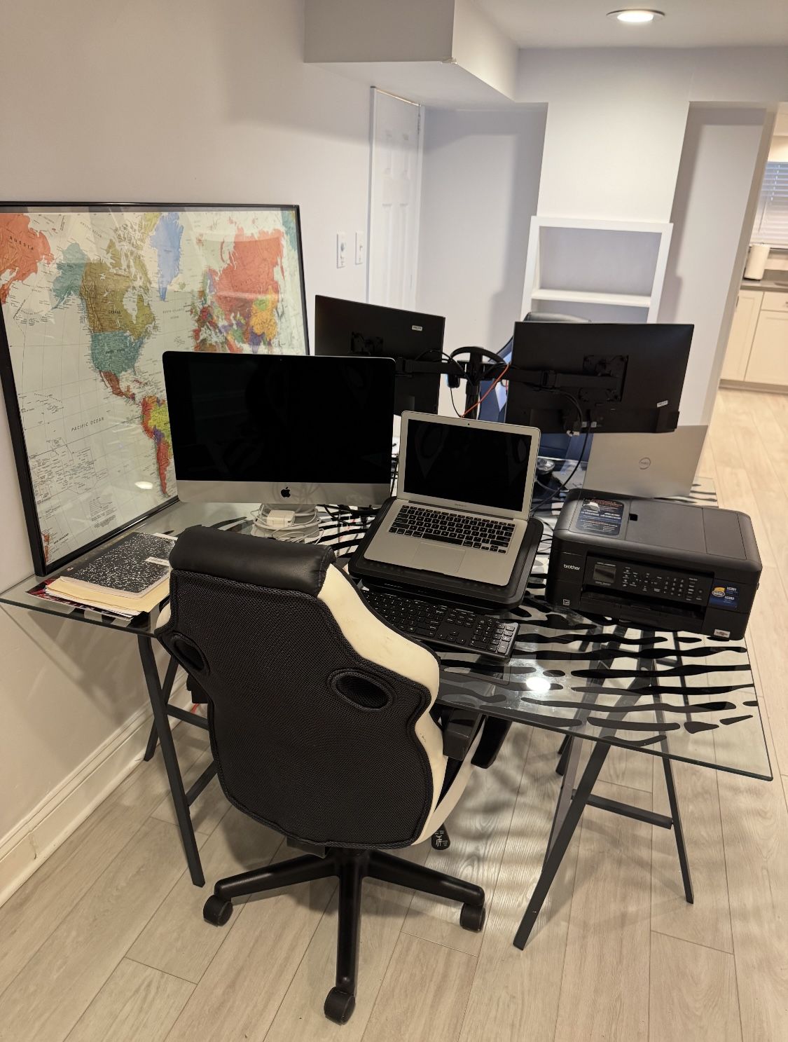 IKEA GLASS FINGERPRINT DESK