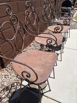 3 Custom Made Swivel Bar Chairs