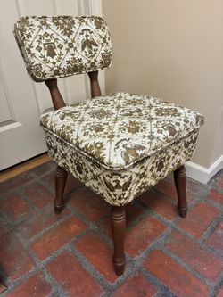 1970s Gilbert & Ryan Sewing Chair With Storage Compartment Under Seat