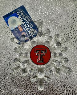 Texas Tech Red Raiders 4.5" Acrylic Snowflake Ornament Topperscot New W/ Tags