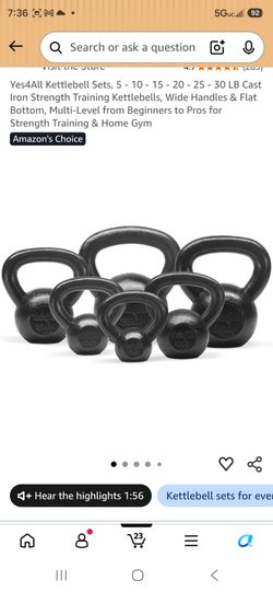 Dumbell weights and kettle bell set