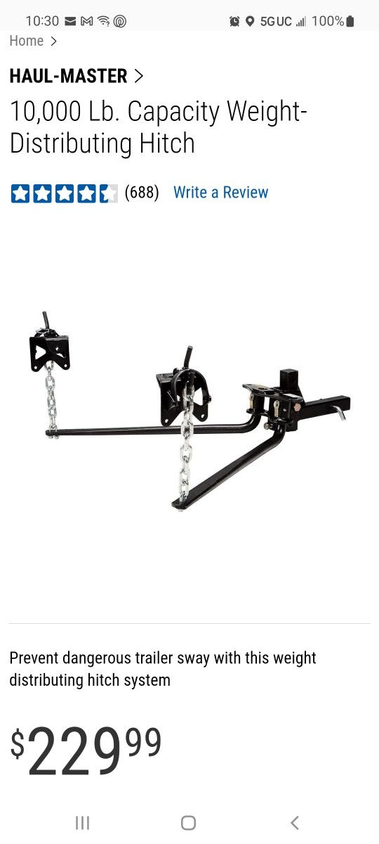 Haul Master Weight Distribution Hitch