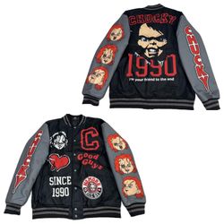 CHUCKY GOOD GUYS VARSITY HALLOWEEN HORROR JACKET, Universal Studios    Size LG