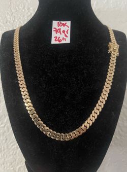 10K Solid Gold 🇨🇺 Links Chain Made By Daniel Jewelry NATURAL DIAMOND 💎 In The Lock  74Gr 26 Inches Long