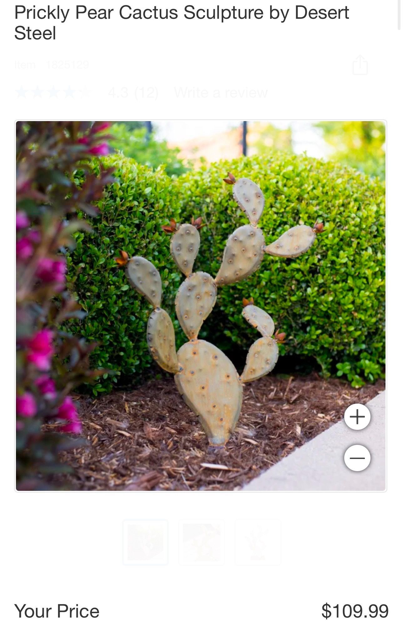 PRICKLY PEAR CACTUS SCULPTURE BY DESERT STEEL