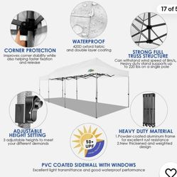  10'x30' Pop Up Canopy Heavy Duty Waterproof UPF 50+ Tent 