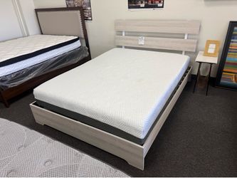 Queen bed frame and mattress