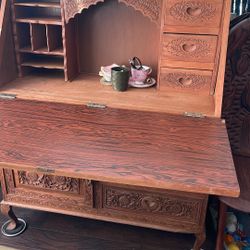 Antique Wood Carved Desk