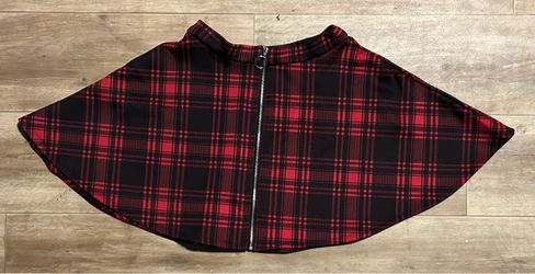 Red plaid skirt