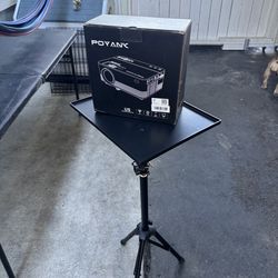 Projector with stand and two screens