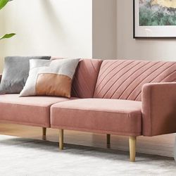 Rose Colored Futon Couch Like New
