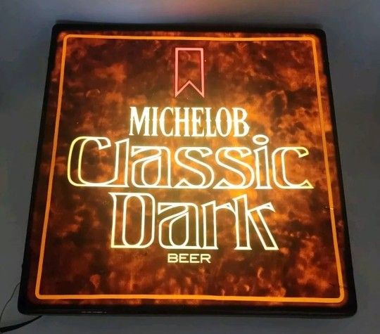 Vintage Michelob Classic Dark Beer Illuminated Sign 18" x 18"