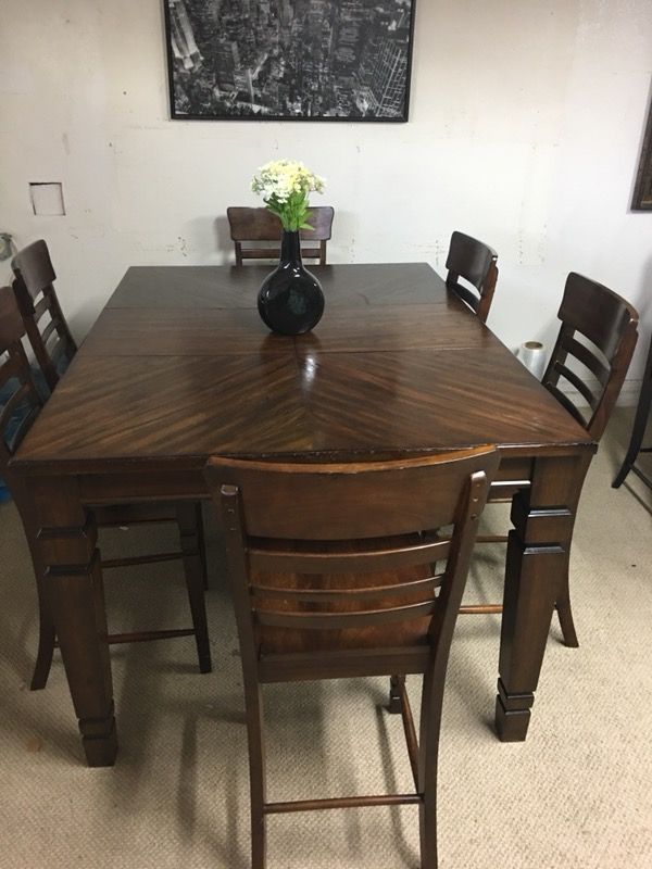 Pub table with 6 chairs