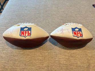 Two Steve Young Signed FedEx Promotional Mini Football