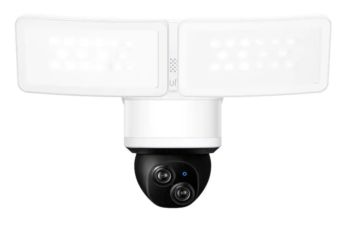 eufy - E340 Outdoor Wired 3K PTZ Security Camera with Floodlights and Dual Lens - White