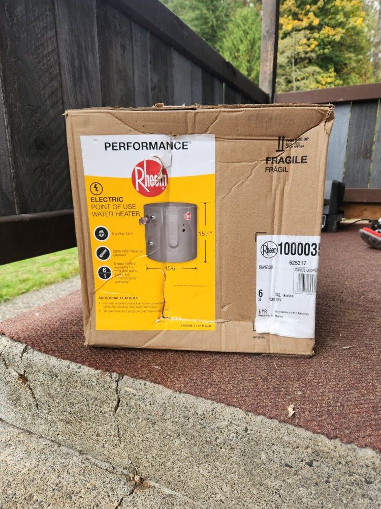 Performance 6 Gal. Compact 2000 Watt Element Point Of Use Electric Hot Water Heater