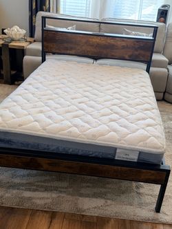Full size mattress + bed frame  (free delivery)