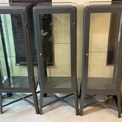 Display Cabinets - 3 IKEA Fabrikor Glass Display Cabinet with Key And Lock