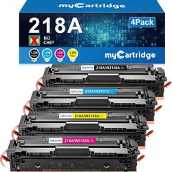 218A Toner Cartridges 4 Pack (No Chip) Compatible Replacement for HP 218A 218X for Color Laserjet Pro 3201dw MFP 3301fdw 3301cdw 3301sdw Printer Ink W
