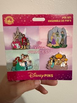 Disney Princess 4 pin set (Aurora, Rapunzel, Ariel, and Jasmine)