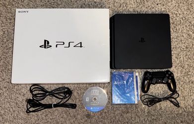 SONY PLAYSTATION 4 PS4 SLIM CONSOLE WITH VIDEO GAME & CONTROLLER