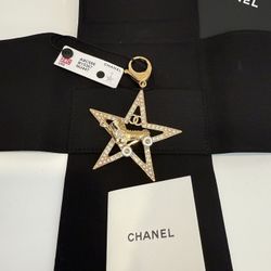 CHANEL Bag Charm Star Skate MotifRhinestone, Pearl C24C ABC666, NWT & Box