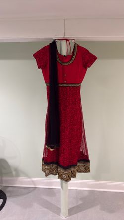 Red Anarkali Salwar Suit with Dupatta