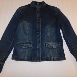 Mossimo Women's size M Stretch Blue Denim Jeans Jacket Coat Y2k