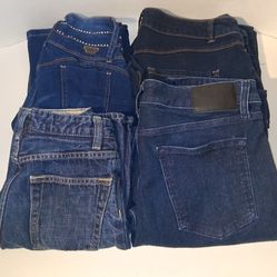 lot of 4 pairs MIXED SIZES blue jeans (see size details in description) $10 FIRM for ALL 4!