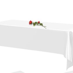 YMHPRIDE  1  mantel  rectangulares color blanco, seda brillante de 57 x 108 pulgadas, tela suave, decoración de mesa para recepción de boda