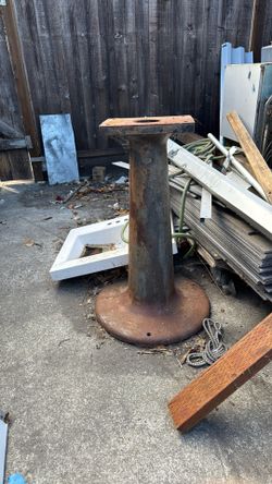 Vintage Machinery Pedestal Converted To Table Base