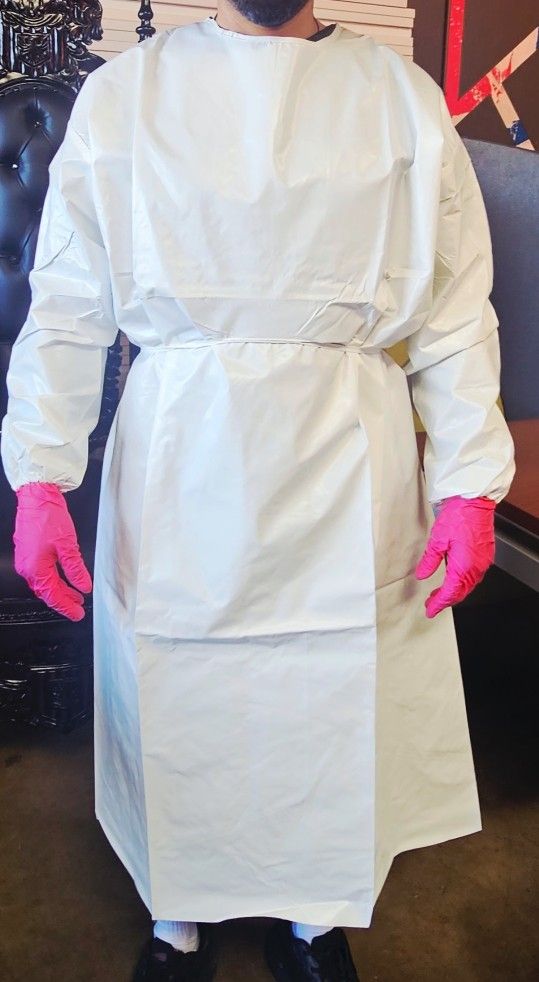 GCB Isolation & Personal Protective Equipment (PPE)Heavy Duty Reusable/Disposable White Gown Suit Coats