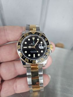 Rolex GMT-Master II Ceramic BLACK Two-Tone 18K Gold Steel 40mm 116713 year 2007 Watch