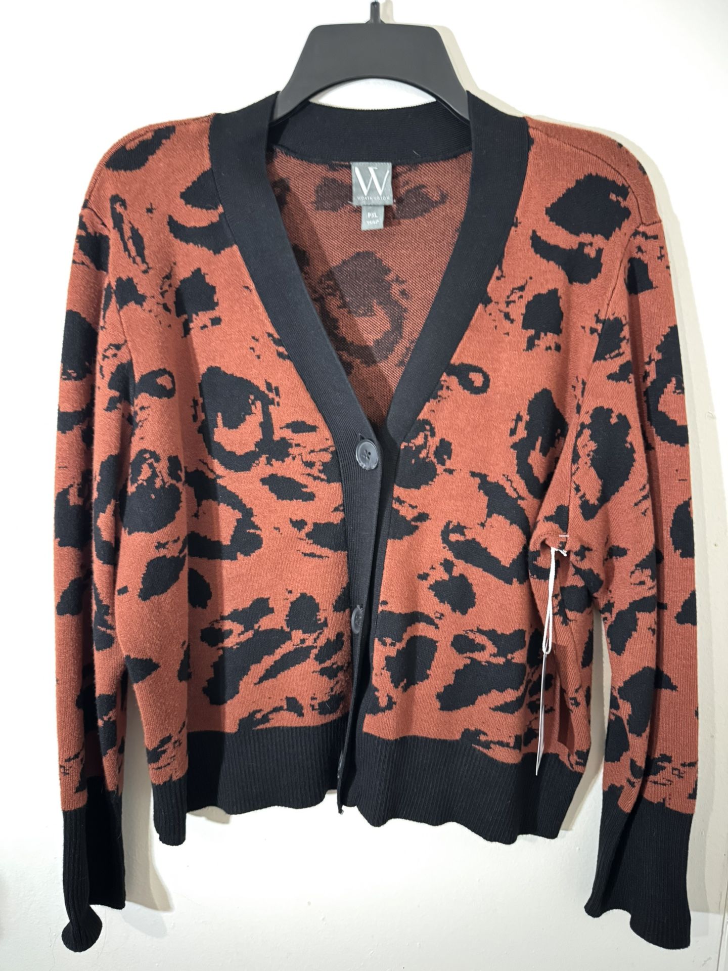 Worthington Leopard Print Cardigan Size: PXL (New With Tags)