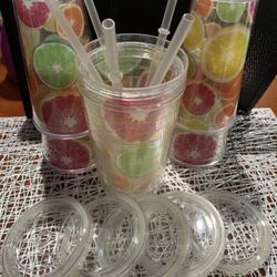 Tumbler Set Fruit Pattern 