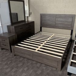 Brown Queen Bed Set Dresser