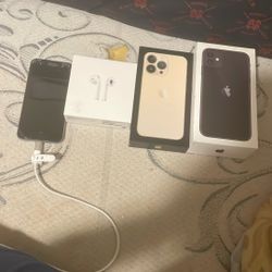 locked iphone and iphone boxes empty 